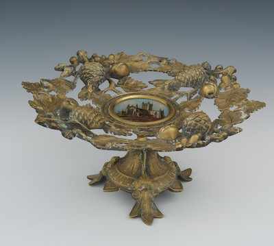 Appraisal: An English Victorian Gilt and Patinated Brass Comport with Central