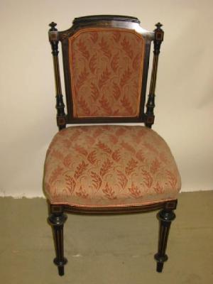 Appraisal: A SET OF FOUR VICTORIAN AESTHETIC EBONISED CHAIRS part gilded