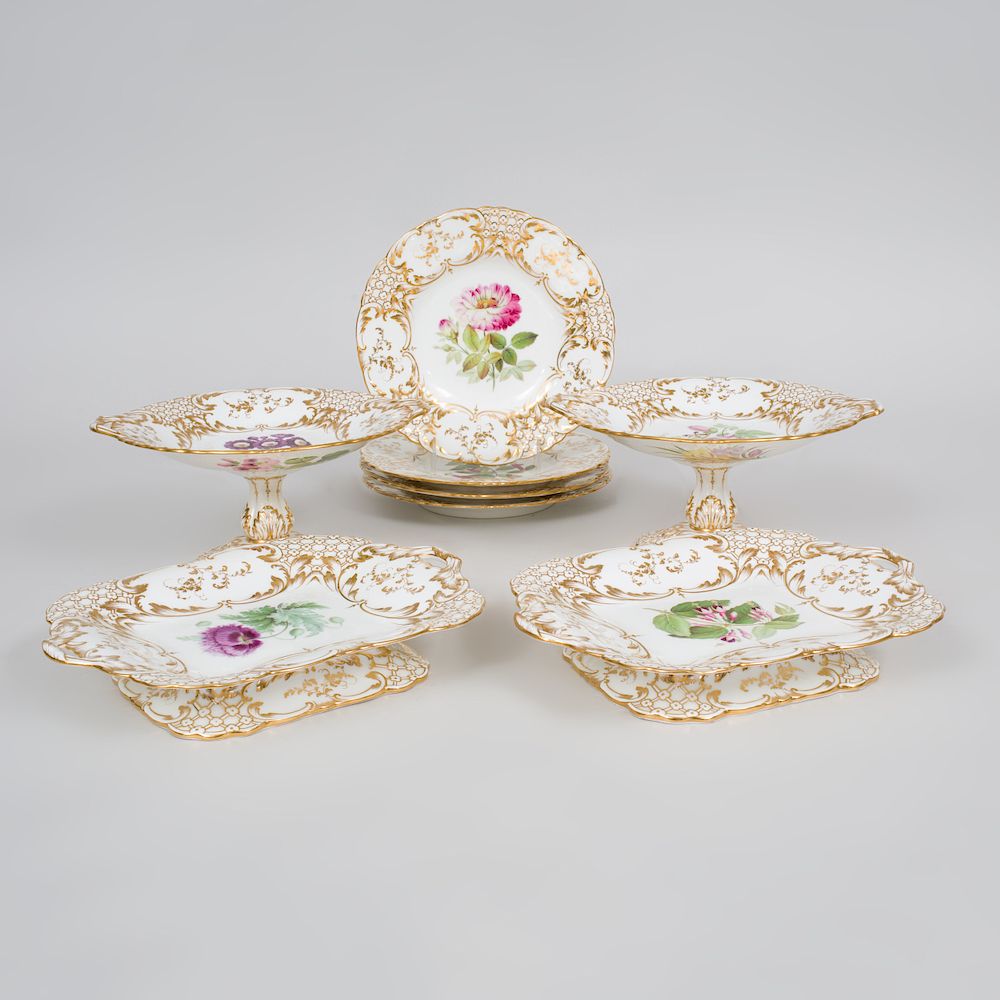 Appraisal: Rockingham Porcelain Part Dessert Service Comprising A pair of circular