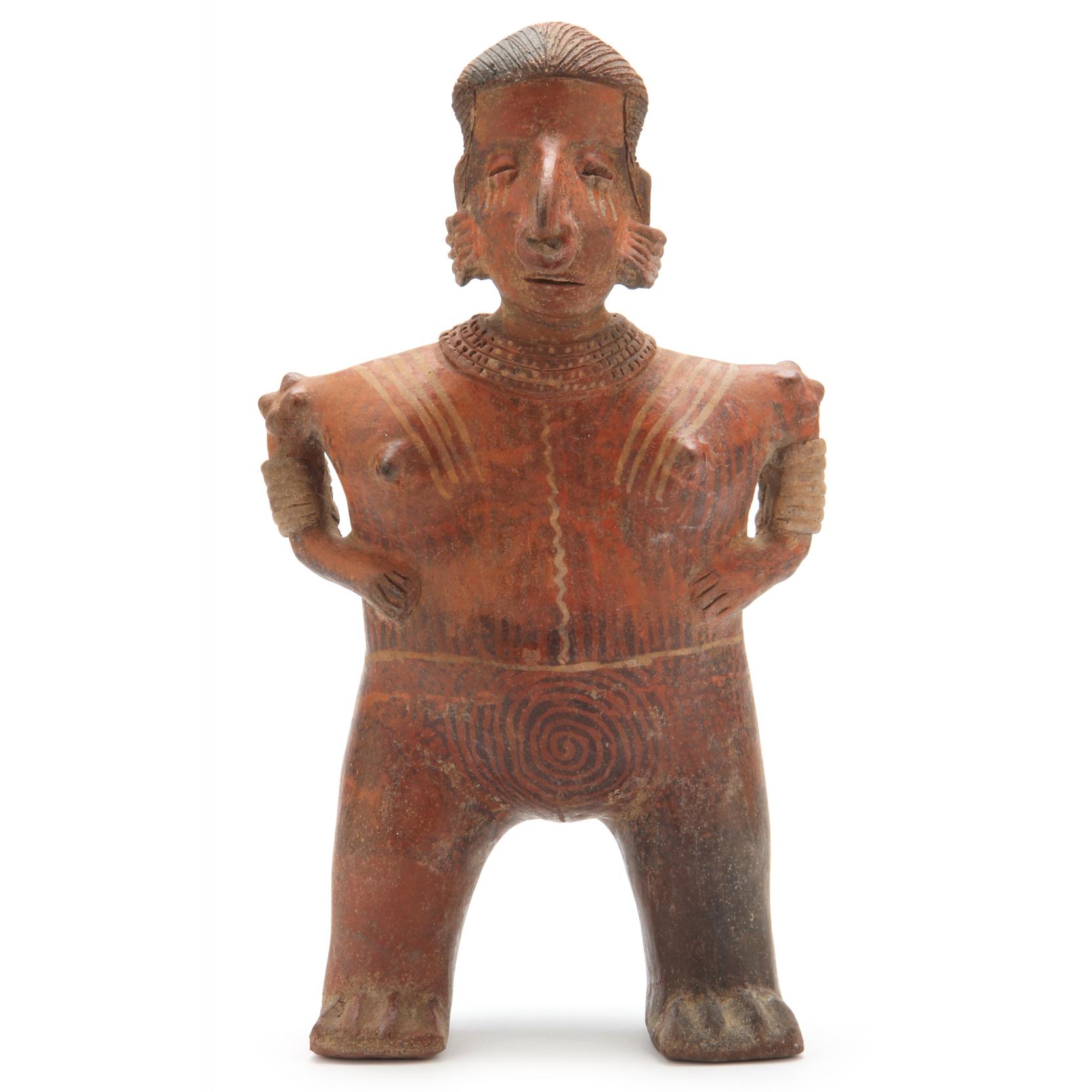 Appraisal: Imposing Pre-Columbian Nayarit Votive Figure late Protoclassic circa B C