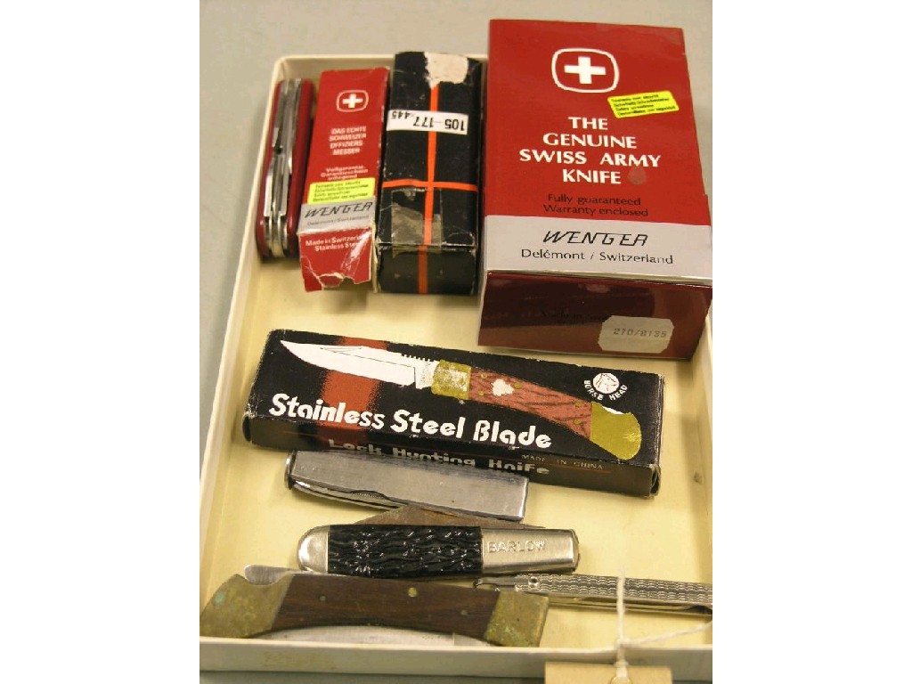 Appraisal: Three Swiss Army Knives in original boxes and five other