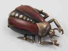 Appraisal: A fine Victorian bug brooch the hardstone wings of reddish