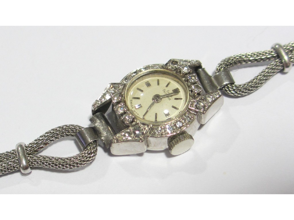 Appraisal: A ladies diamond wrist watch by Girard Perregaux with twenty