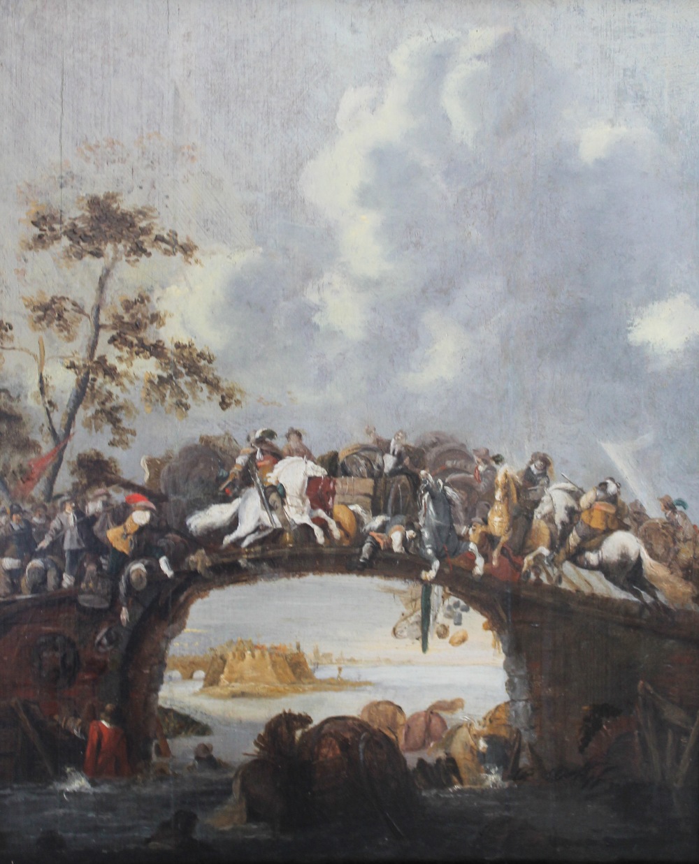 Appraisal: Circle of Simon Johannes van Douw A Cavalry skirmish on