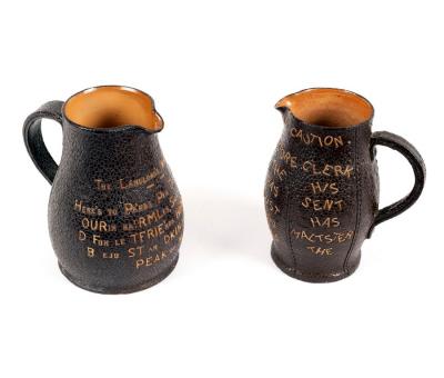 Appraisal: Two Doulton stoneware jugs the Landlord's Invitation and the Landlord's