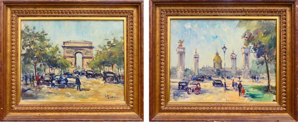 Appraisal: ANDRE MICHEL FRANCE b PAIR OF OIL PAINTINGS Andre Michel