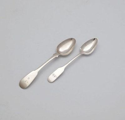 Appraisal: Alexander Stewart a silver Fiddle pattern teaspoon circa script initial