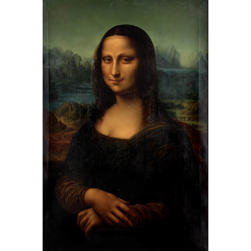 Appraisal: After Leonardo da Vinci Mona Lisa Initialed LA and dated