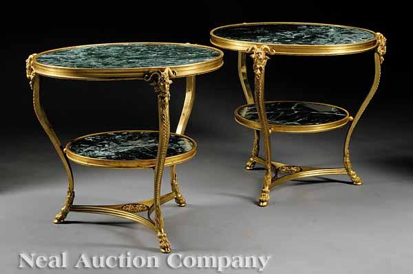 Appraisal: A Pair of Neoclassical-Style Gilt Bronze and Verde Antico Marble