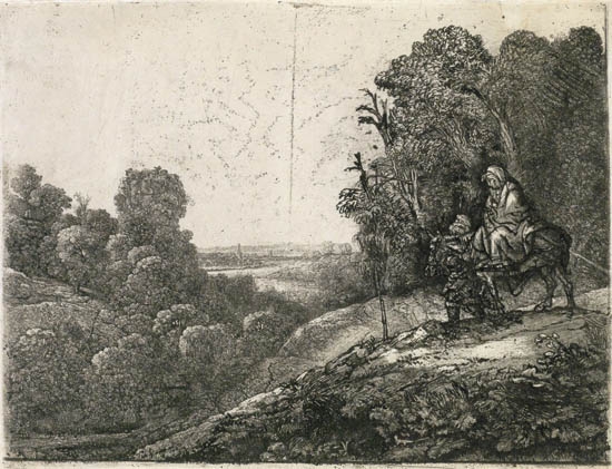 Appraisal: REMBRANDT VAN RIJN The Flight into Egypt Altered from Seghers