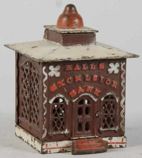 Appraisal: Cast Iron Halls Excelsior Mechanical Bank Description Manufactured by J