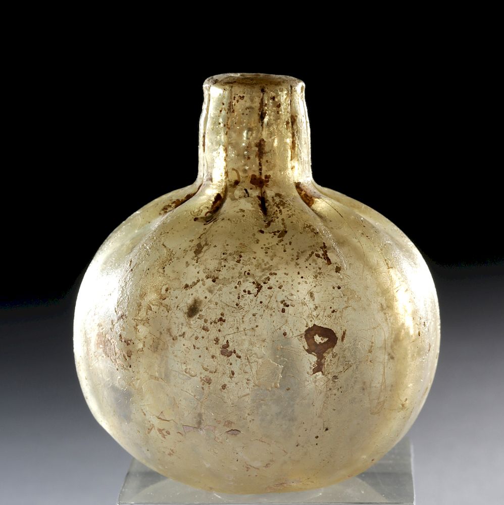 Appraisal: th C Islamic Glass Poppy-Shaped Bottle ex-Bonhams Near East Islamic