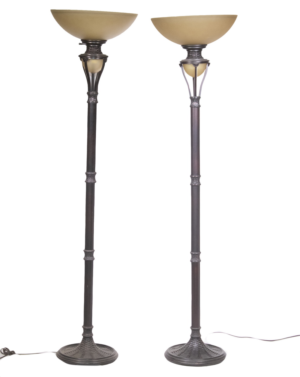 Appraisal: PR TORCHIERE FLOOR LAMPS Pair of Contemporary Electric Floor Lamps