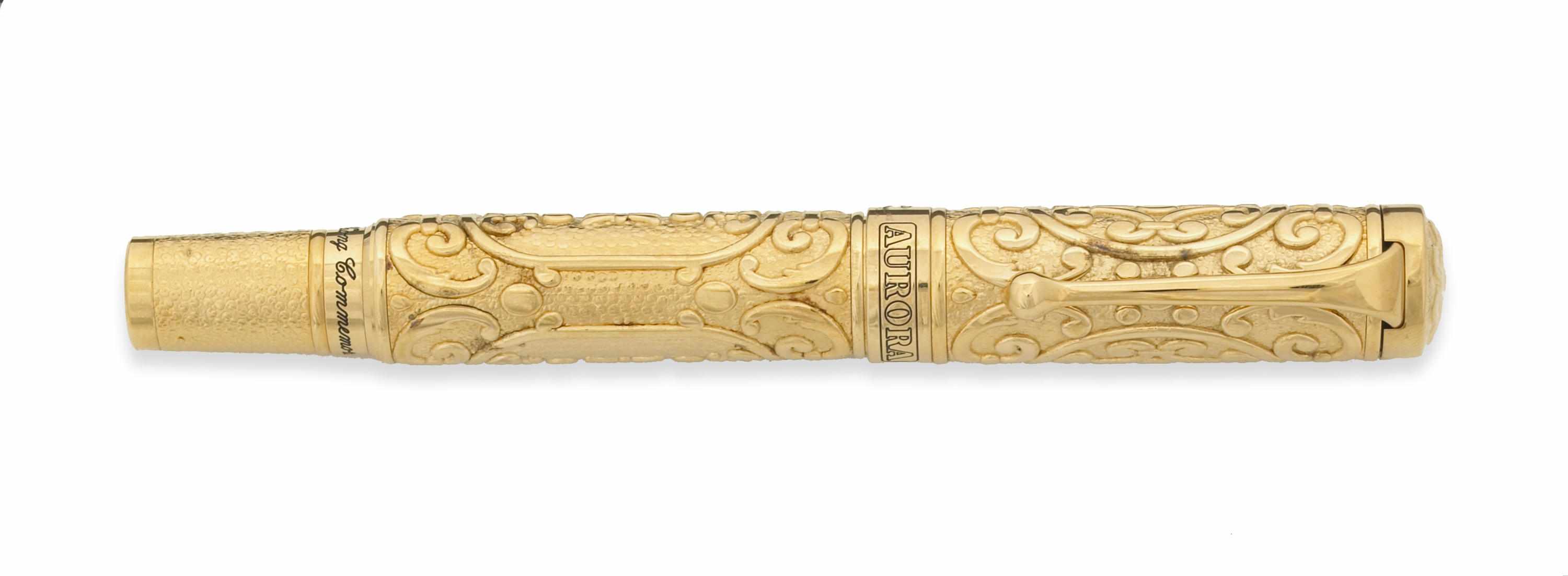 Appraisal: AURORA Benvenuto Cellini Commemoration of Hong Kong Fountain Pen Engraved