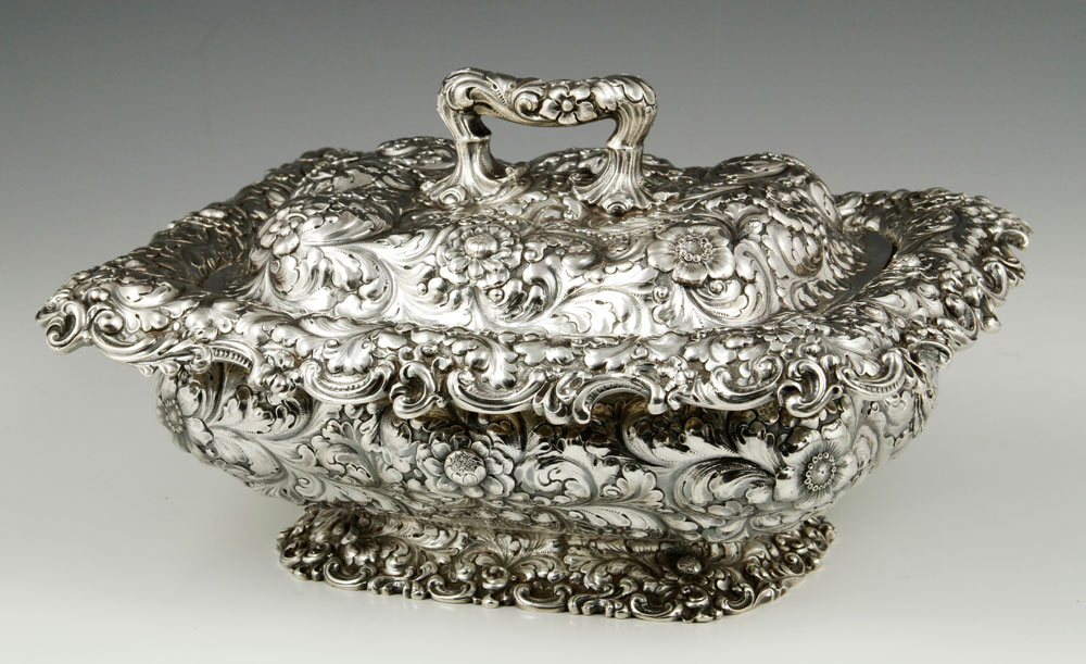 Appraisal: - Durgin Sterling Tureen Durgin covered tureen sterling with full