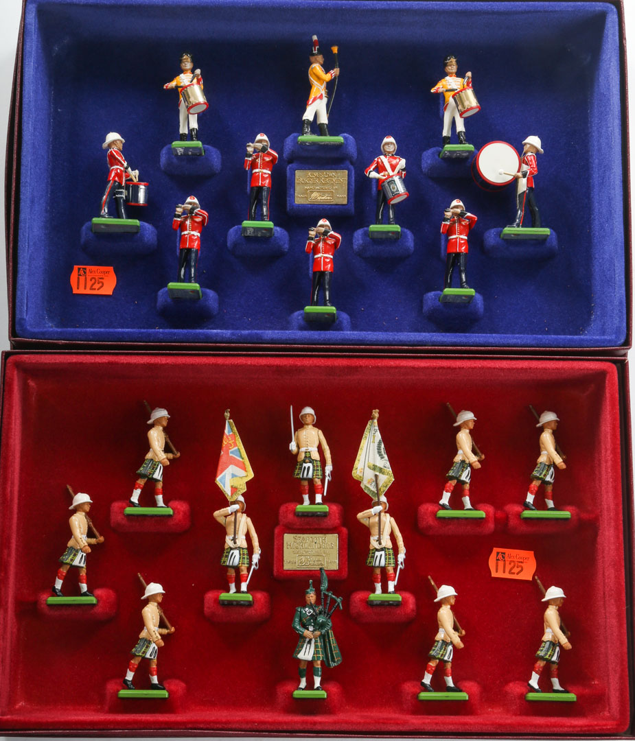 Appraisal: Three Britains regimental band sets painted lead figures in original