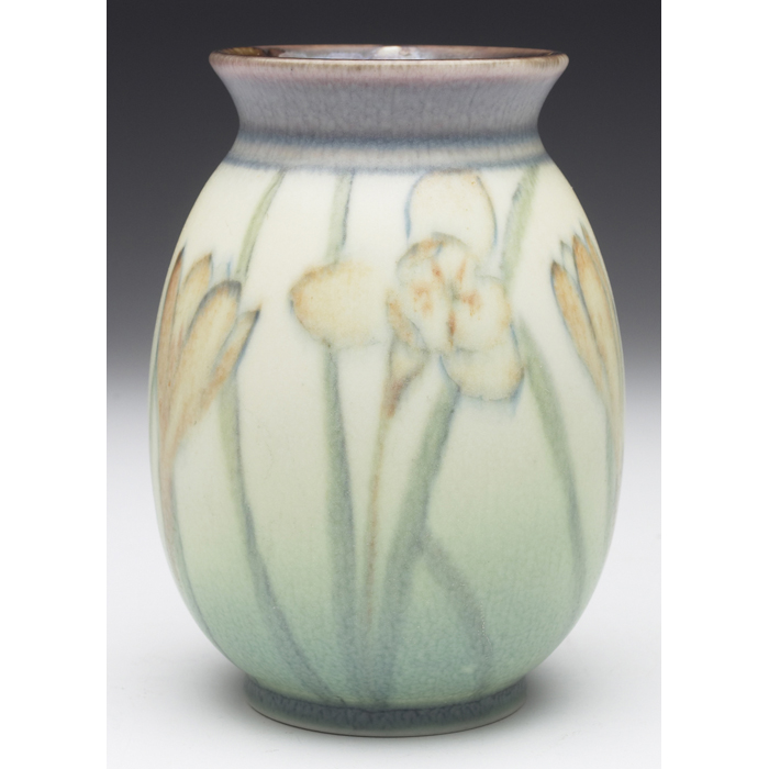 Appraisal: Rookwood vase Matte glaze with nicely painted crocus executed by