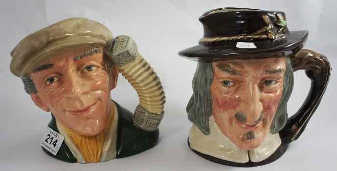 Appraisal: Royal Doulton Large Character Jugs The Busker D and The