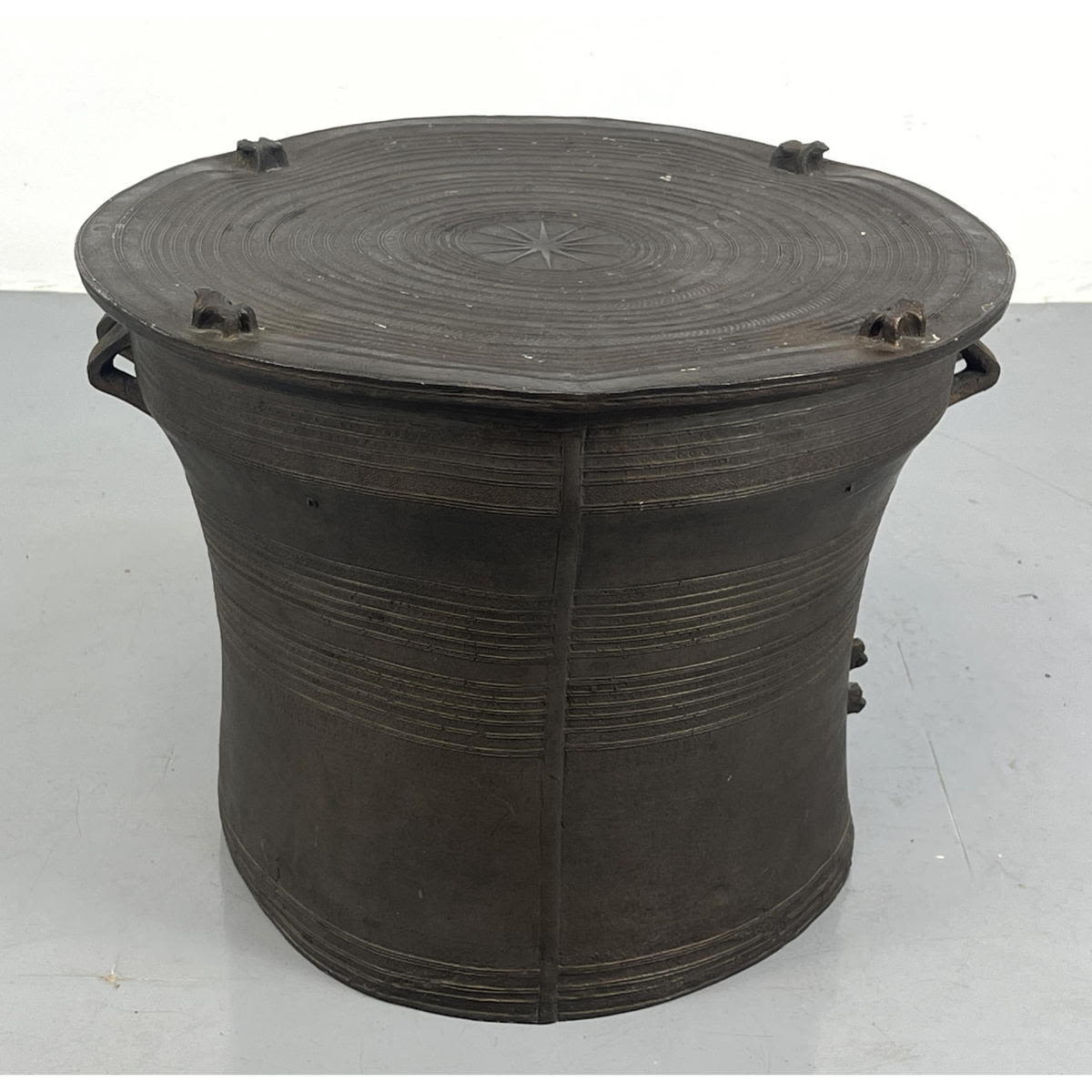 Appraisal: Southeast Asian Rain Drum style Table Resin form with relief