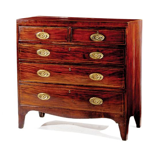 Appraisal: George III inlaid mahogany chest of drawers circa rectangular top