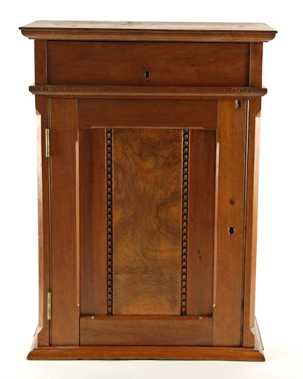 Appraisal: An Early th C Mixed Wood Cabinet for tabletop or