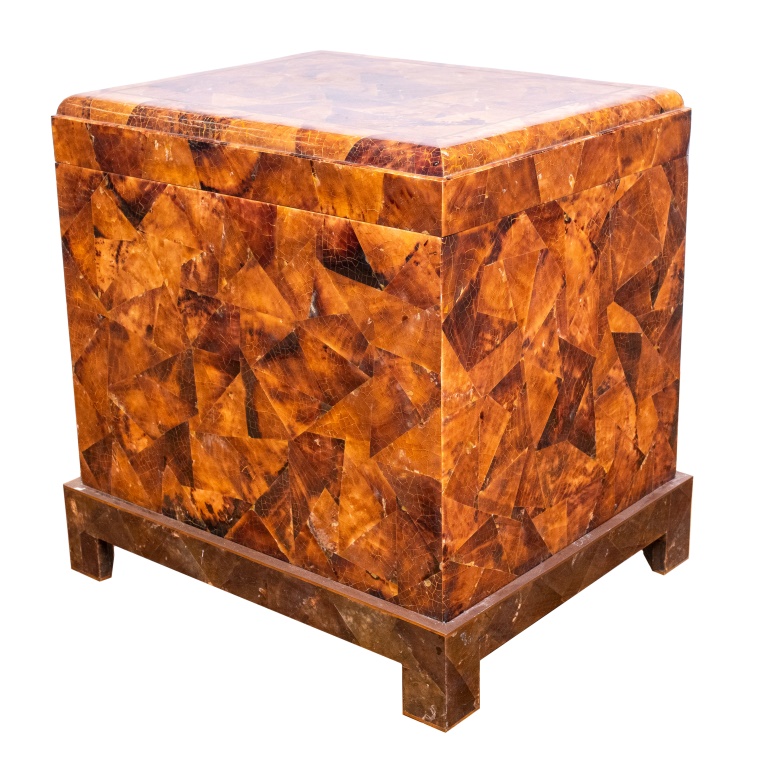 Appraisal: KARL SPRINGER KYOTO TESSELLATED BOX SIDE TABLE Karl Springer German