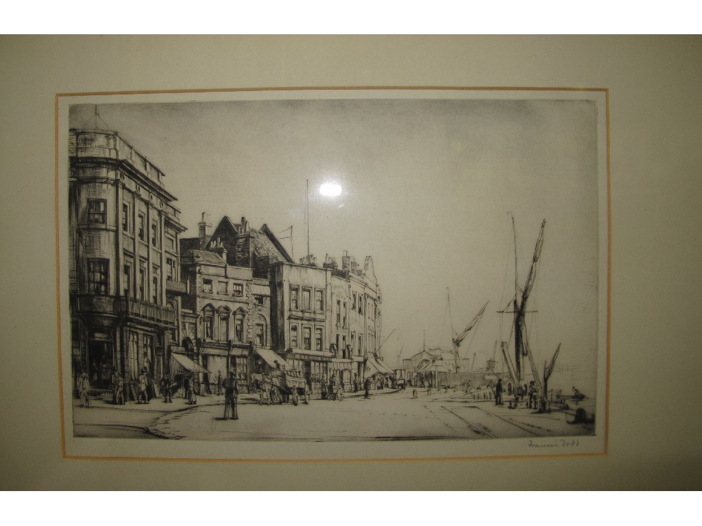 Appraisal: FRANCIS DODD RA RWS Drypoint 'Quayside' signed in pencil recto