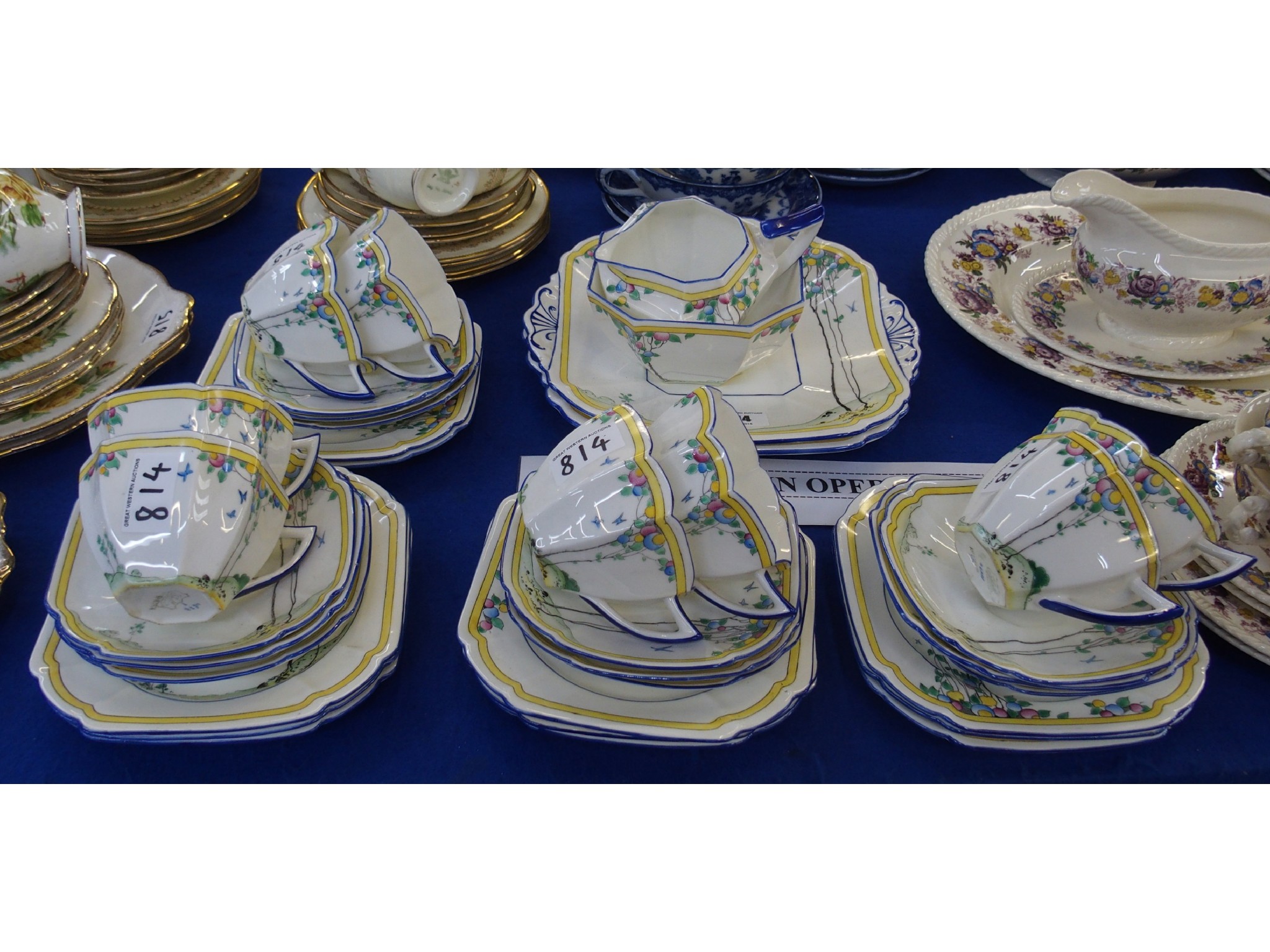 Appraisal: Shelley porcelain teaset for six