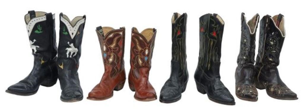 Appraisal: pair Women's leather cowboy boots all with western style embroidery