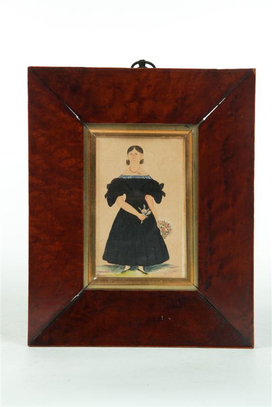 Appraisal: MINIATURE PORTRAIT Probably American nd quarter- th century watercolor on