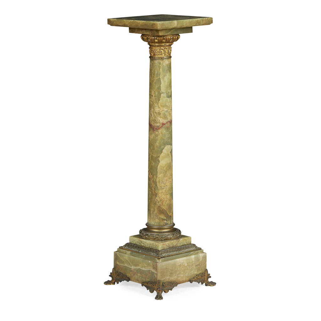 Appraisal: FRENCH GREEN ONYX COLUMN WITH GILT METAL MOUNTS LATE TH