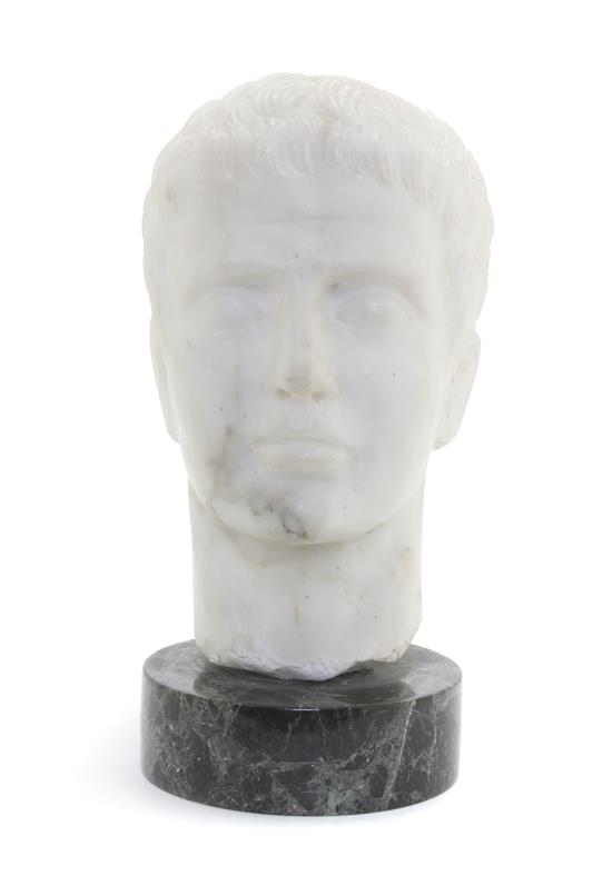 Appraisal: Sale Lot A Continental Carved Marble Bust depicting a youthful