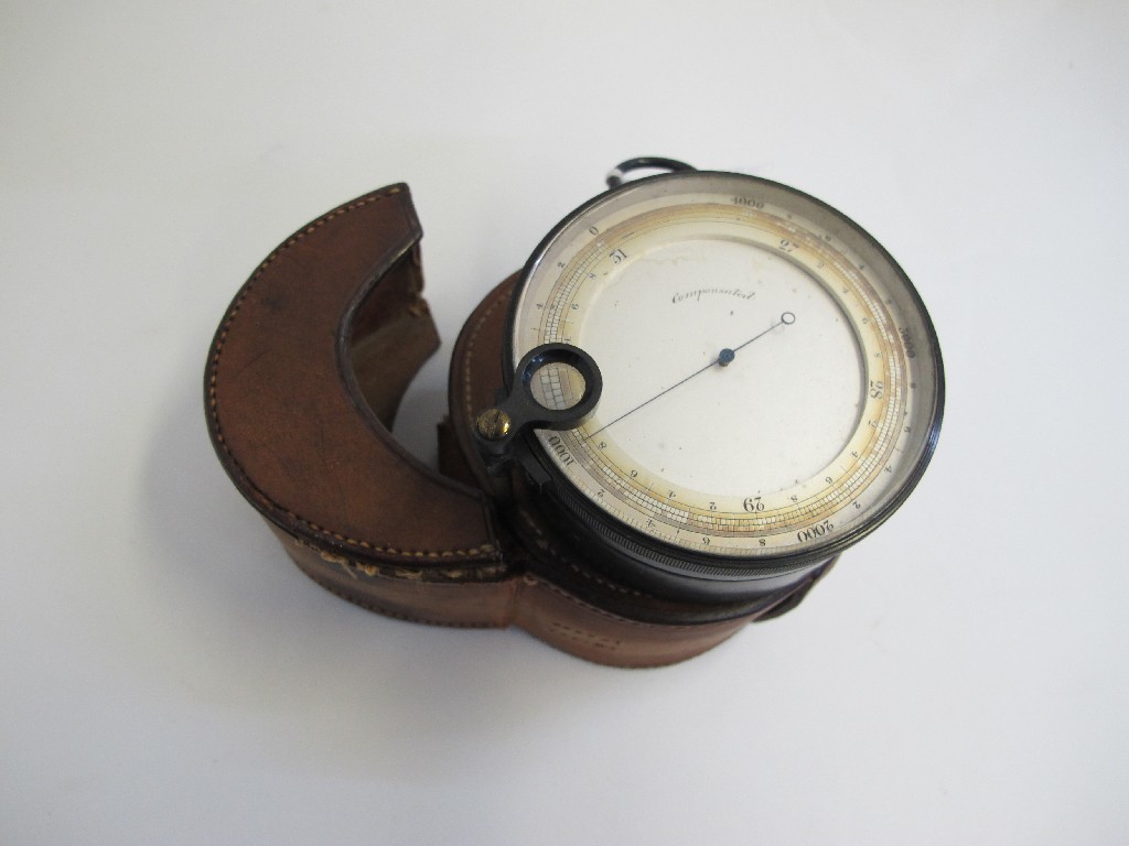 Appraisal: Pocket barometer in leather case