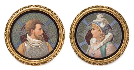 Appraisal: Sale Lot A Pair of Continental Porcelain Portrait Plaques each