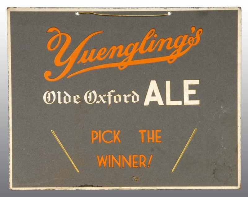 Appraisal: Cardboard Yuengling's Olde Oxford Ale Sign Description Unusual to find