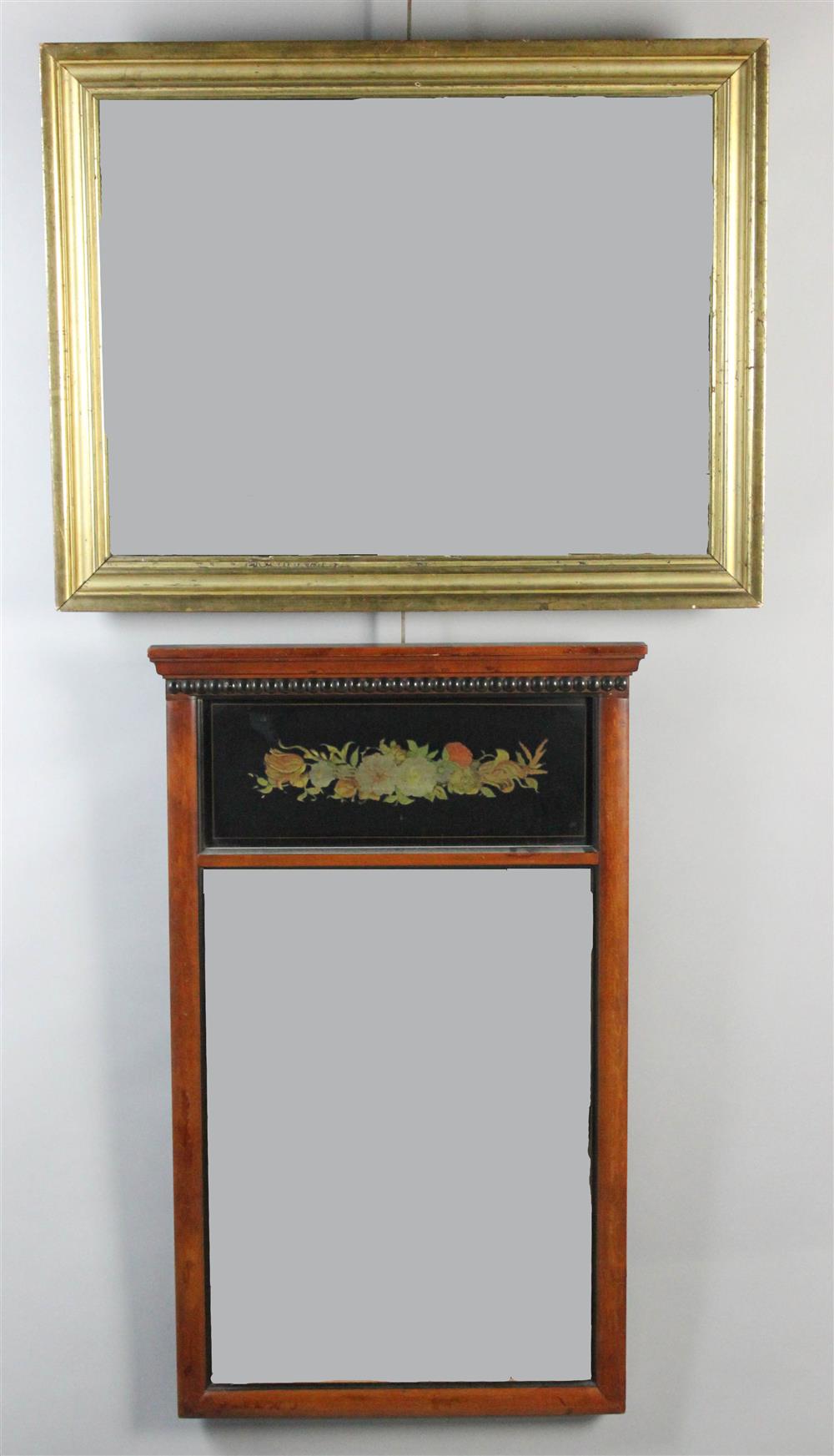 Appraisal: FEDERAL STYLE STENCILLED FRUIT MIRROR WITH STENCILLED FRUIT DESIGN TOGETHER