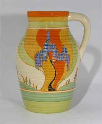 Appraisal: Windbells' a Clarice Cliff Bizarre single-handled Lotus jug painted in