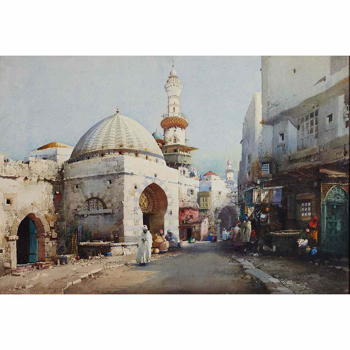 Appraisal: Noel Harry Leaver - British A STREET IN TUNISIA CAIRO