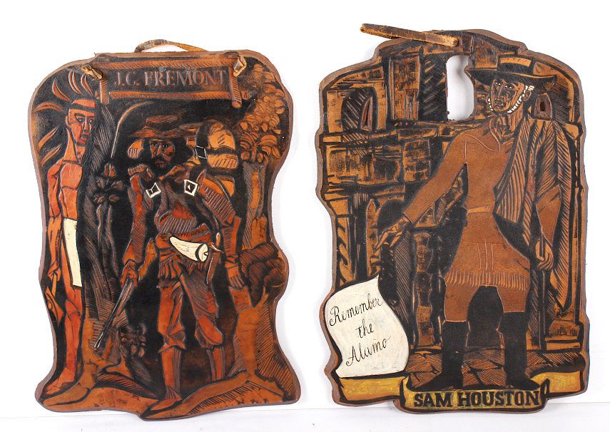 Appraisal: Old Western Carved Plaques Handmade Offered in this lot we