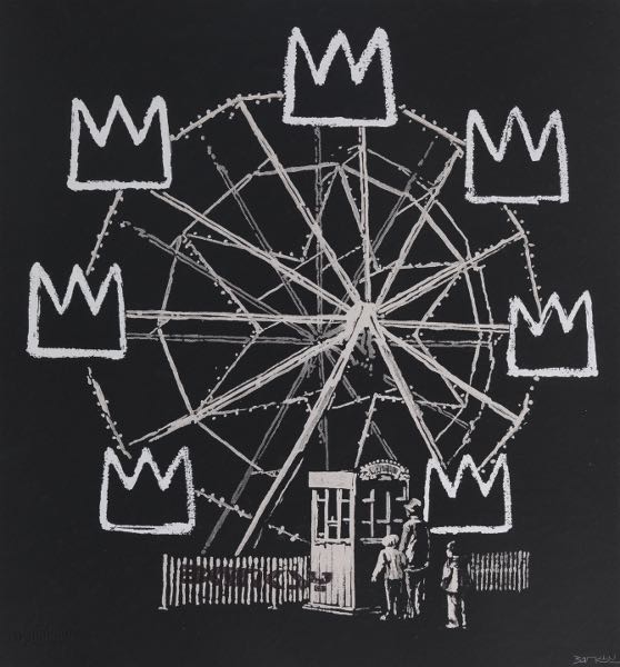 Appraisal: AFTER BANKSY BRITISH B x Ferris Wheel Tribute to Basquiat