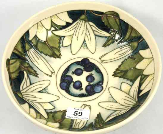 Appraisal: Moorcroft Bowl decorated inside and out with blueberries and whiteand