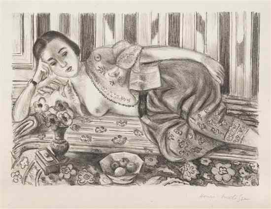 Appraisal: Henri Matisse French - Odalisque la culotte de satin rouge