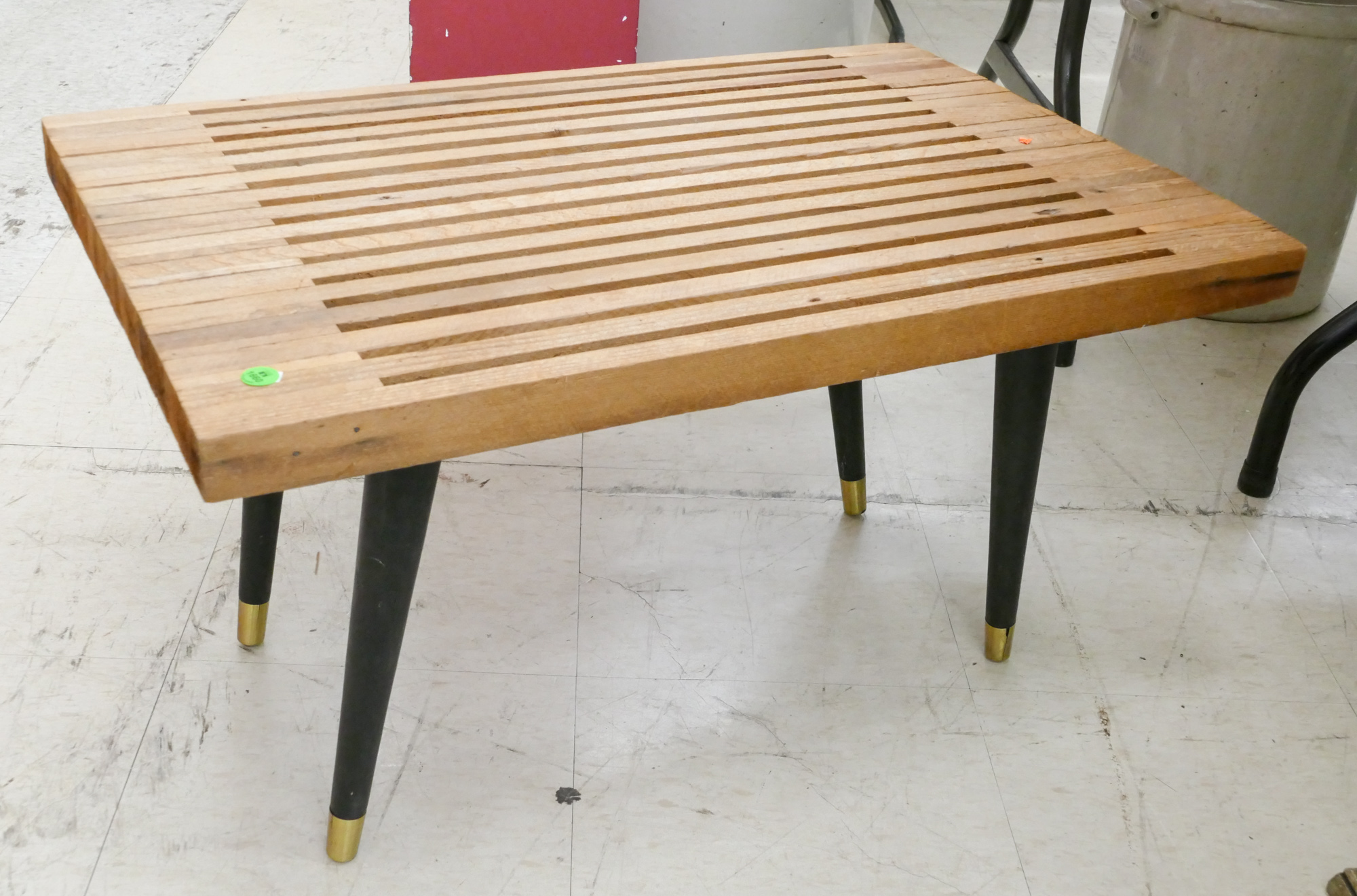 Appraisal: Mid Century Slat Bench ''x ''x '' - Some wear