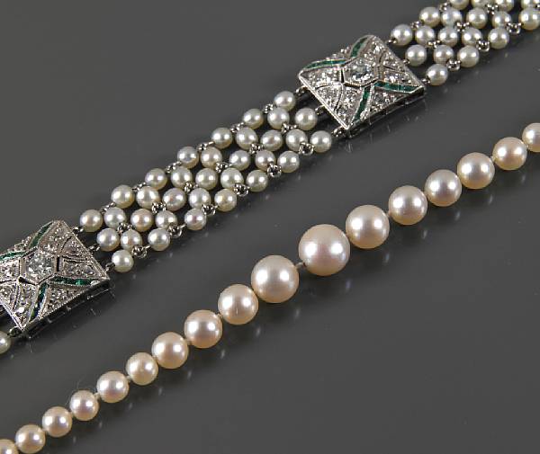 Appraisal: A collection of seed pearl and diamond jewelry comprising of