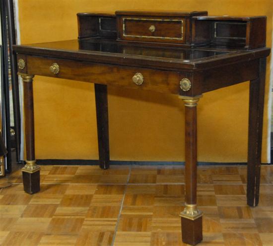 Appraisal: SHIP CAPTAINS DESK English mahogany -part Gilt and bronze decorated