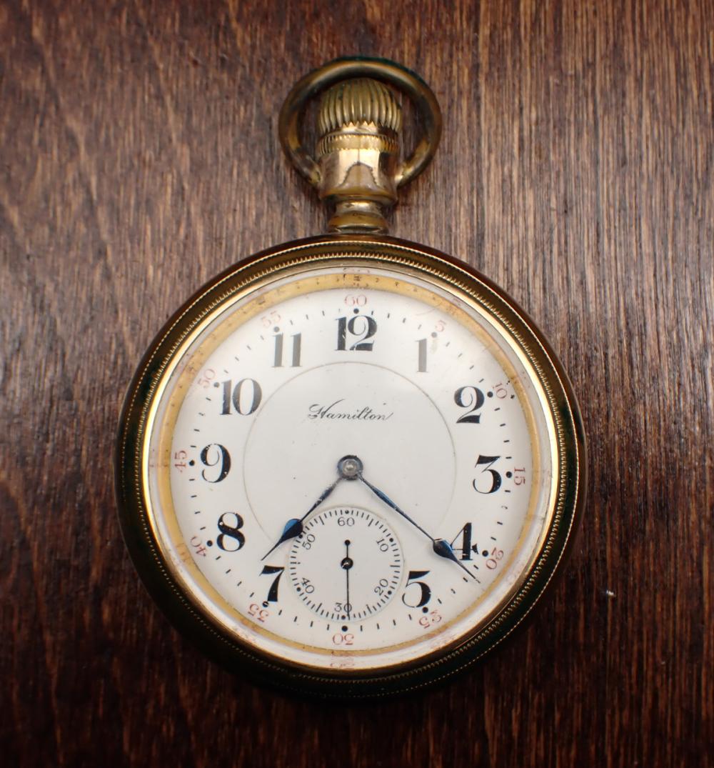 Appraisal: HAMILTON MODEL OPEN FACE POCKET WATCH having hour minute dial