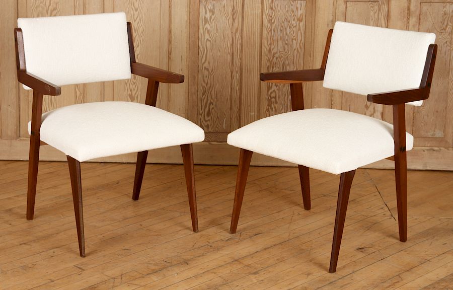 Appraisal: PAIR ITALIAN OPEN ARM CHAIRS CIRCA A pair of recently