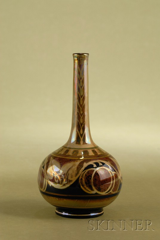 Appraisal: Pilkington's Royal Lancastrian Vase England c bottle shape with lustre