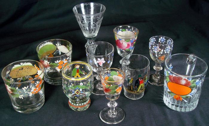 Appraisal: pcs Stiegel type glass items four - tumblers five to