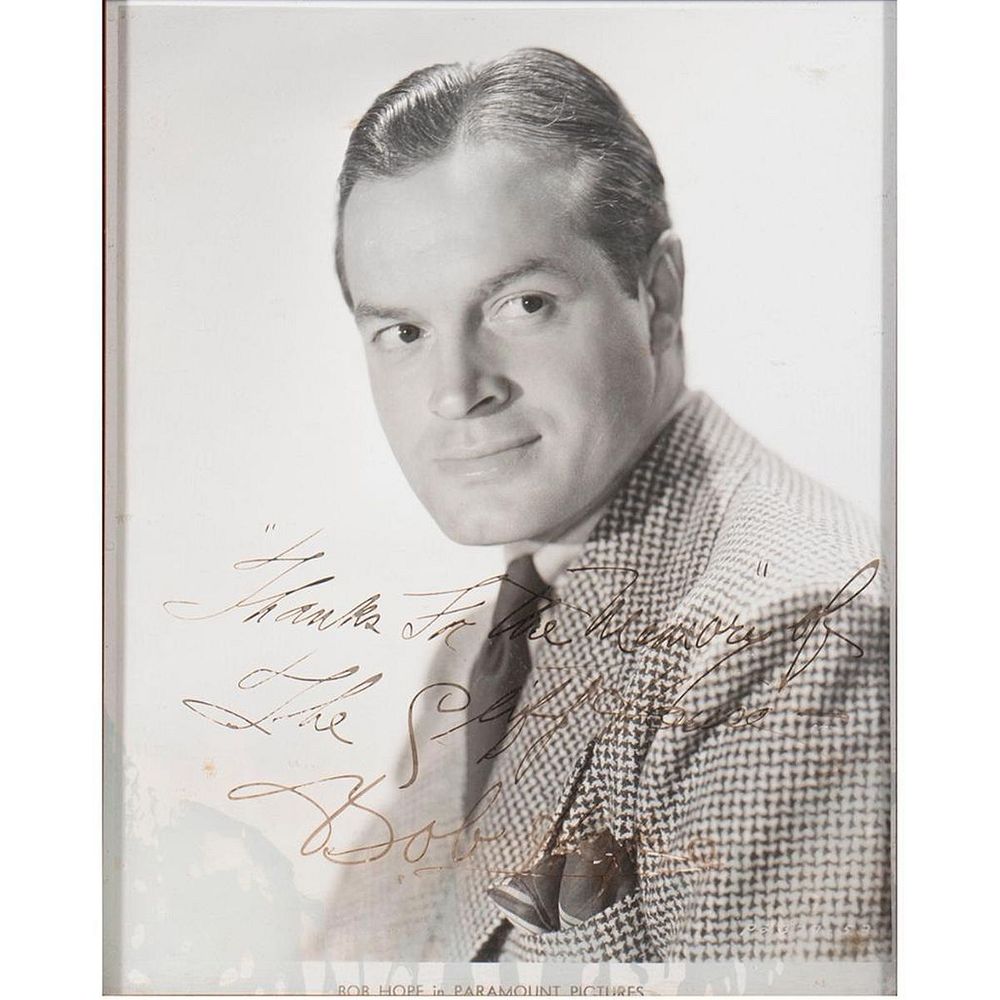 Appraisal: Bob Hope Original autographed inscribed photograph Size x Condition Showing